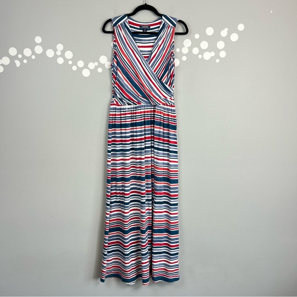 Lands' End Sleeveless Knit Surplice Wrap Maxi Dress Size S - Picture 1 of 7